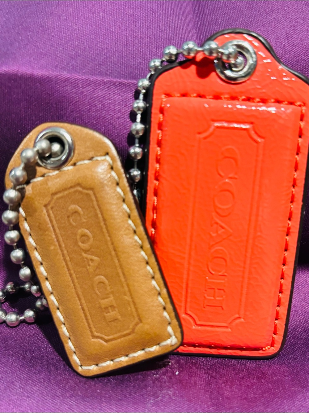 2 Coach Leather Bag Tags